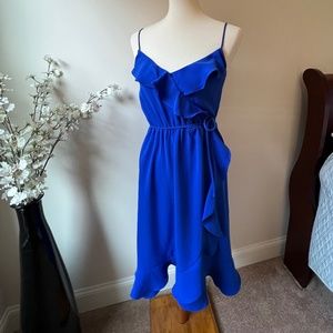 J. Crew Sz 2 Royal Blue Spaghetti Strap (Adjustable) Flowy/Flutter Dress